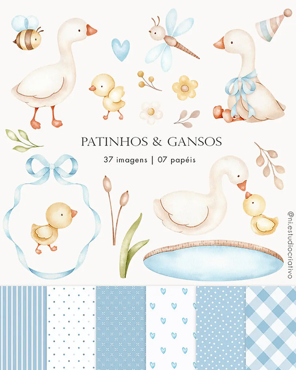 Patinhos e Gansos Azulzinho- Kit Digital  1