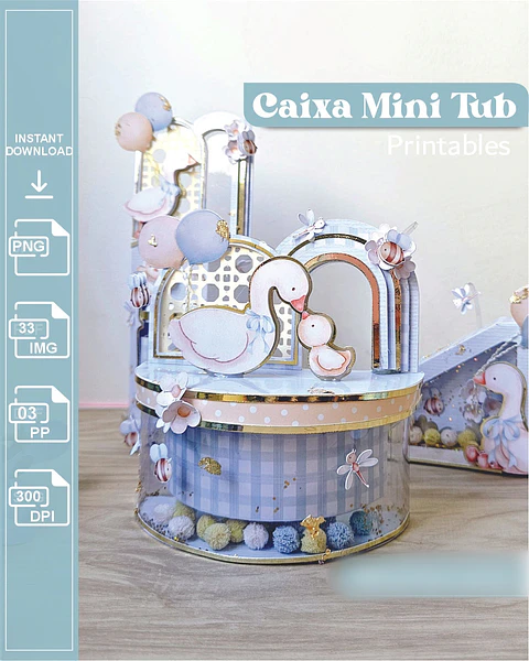 Caixa Mini Tub - Arquivo de Corte