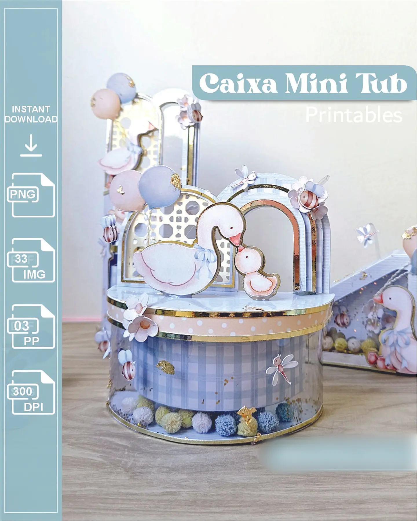 Caixa Mini Tub - Arquivo de Corte 1