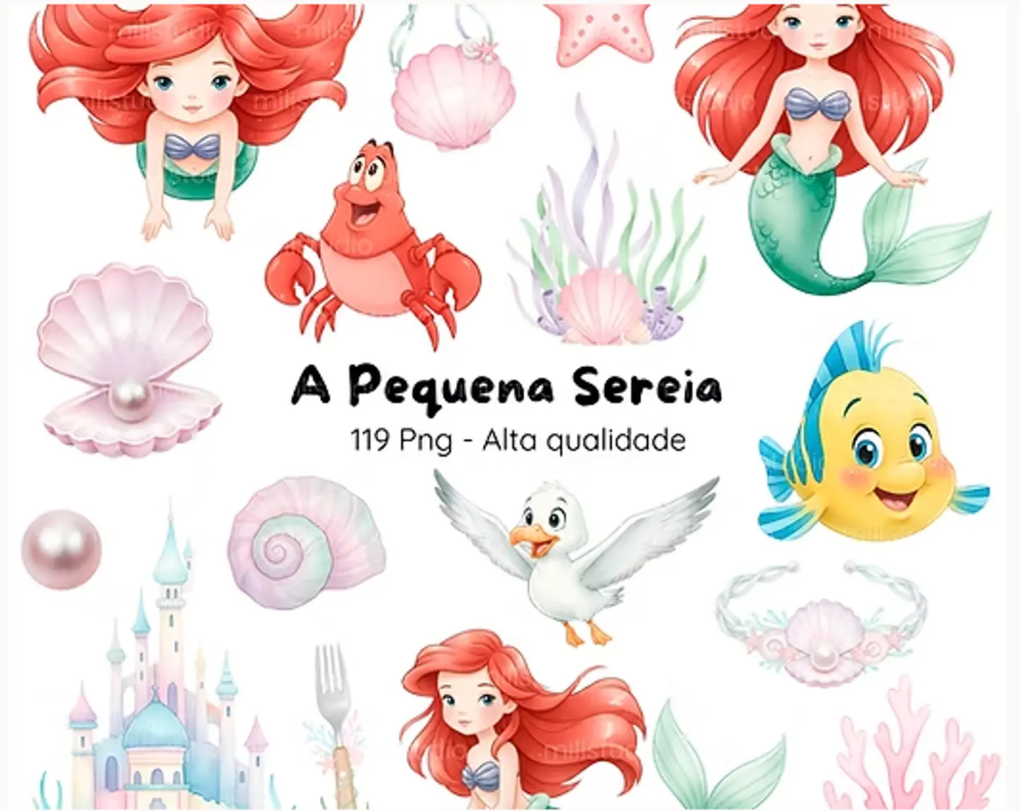 A Pequena Sereia- Kit Digital 1
