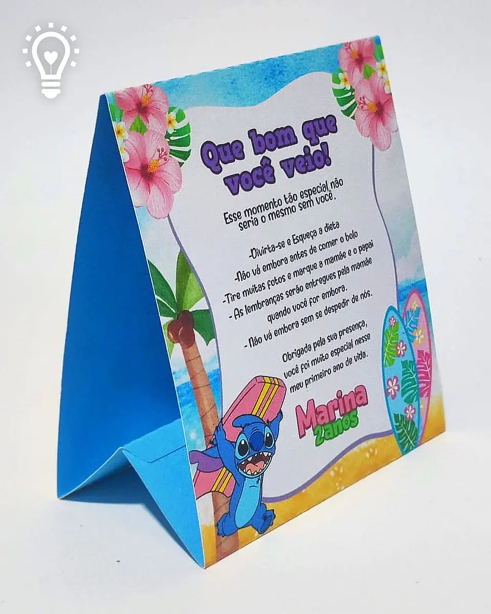 Placa de Mesa Stitch - Arquivo de Corte 1