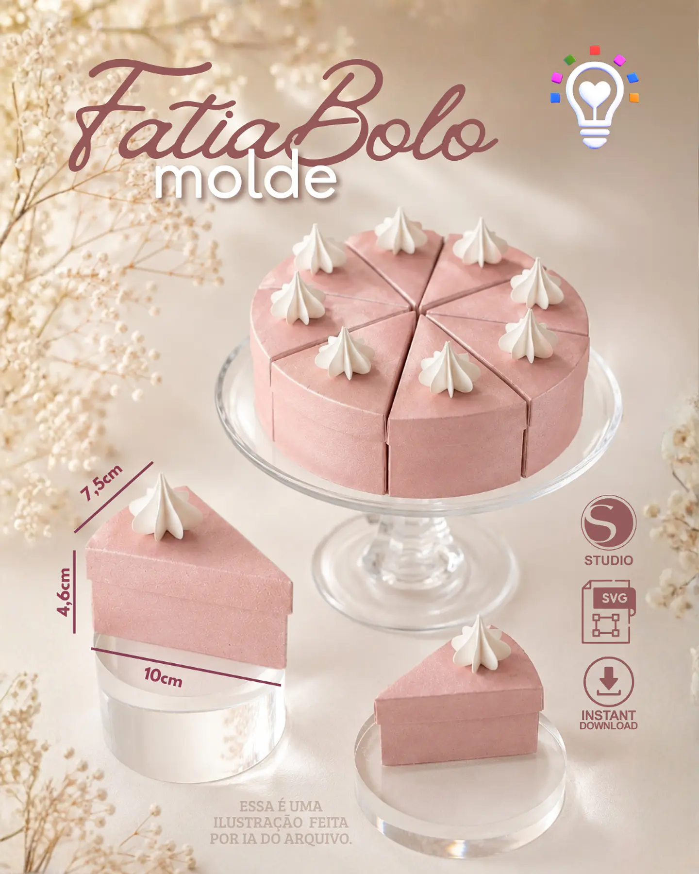 Bolo 8 Fatias - Arquivo de Corte 1