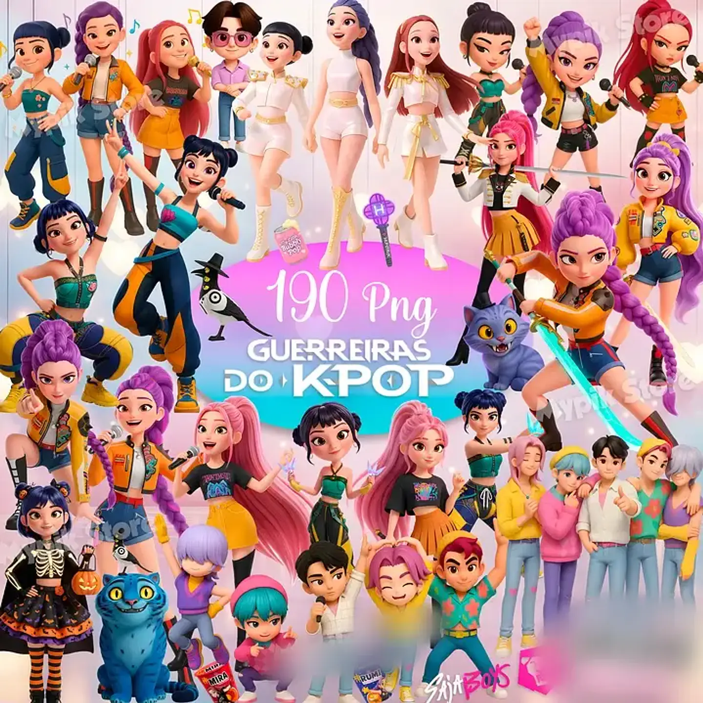 Guerreiras do K POP - PNG e Fundos- Kit Digital   1