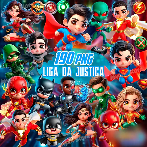Liga da Justiça Cute- Kit Digital 