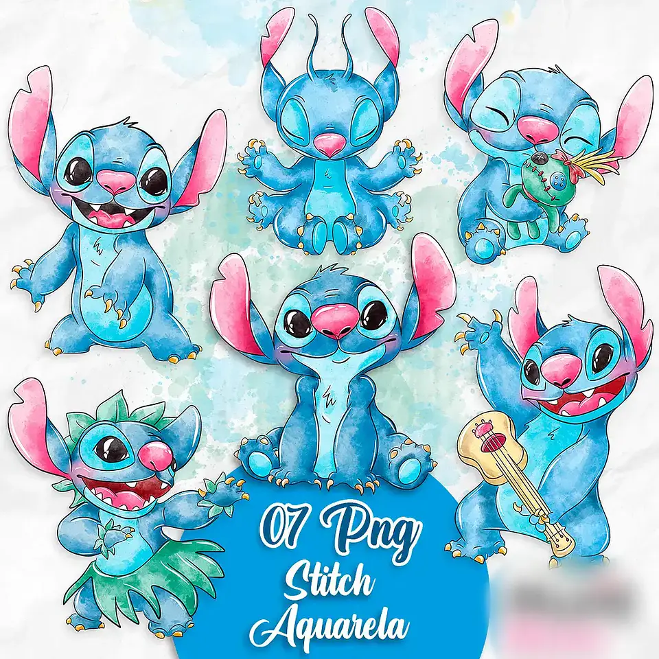 Stitch Aquarela- Kit Digital    1