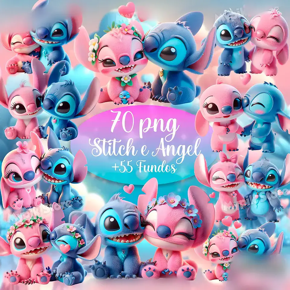 Stitch e Angel- Kit Digital   1