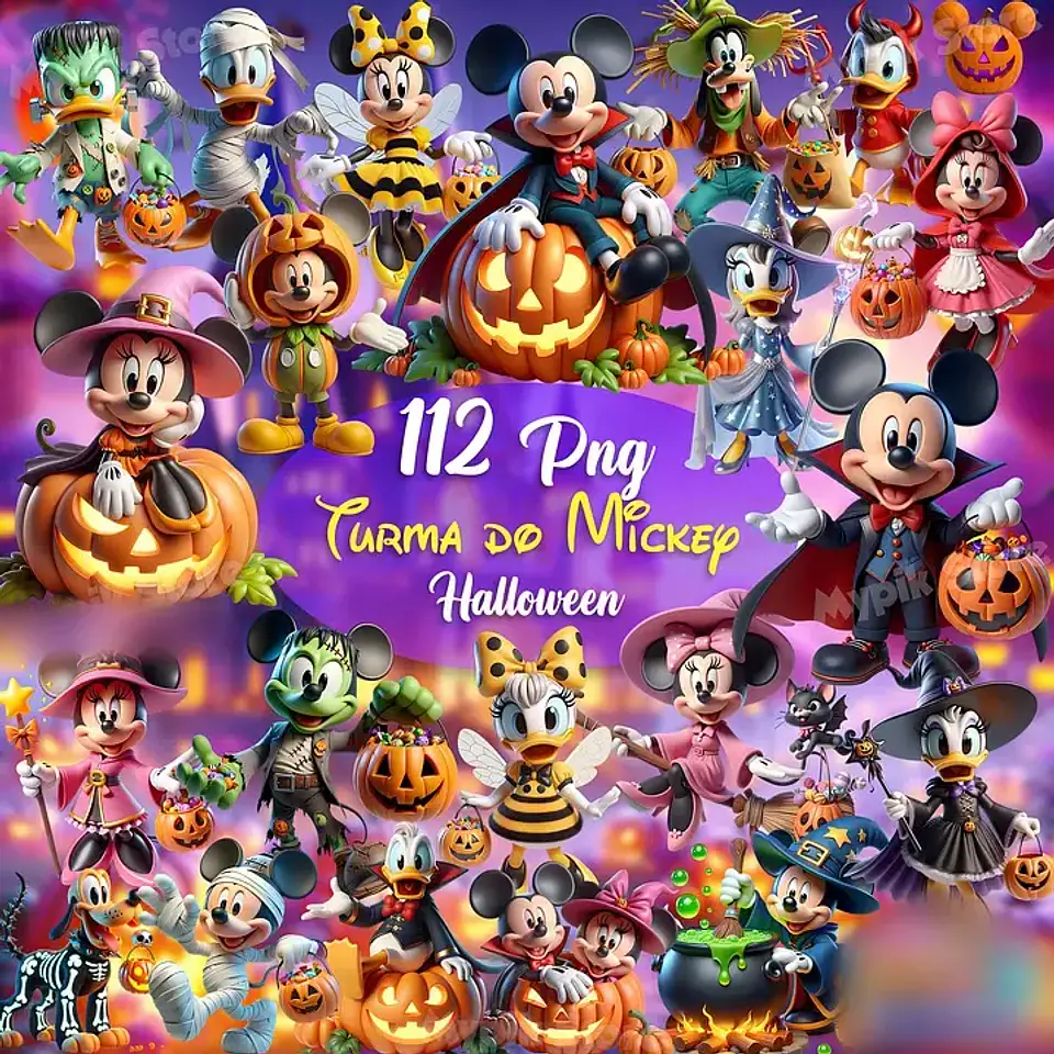 Turma do Mickey Halloween e Fundos Exclusivos Vol.2- Kit Digital    1