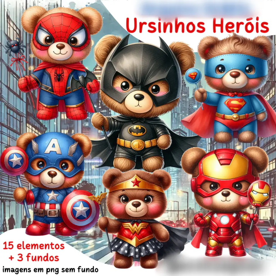 Ursinhos Heróis- Kit Digital     1