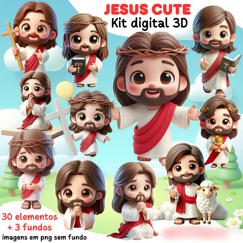Jesus cute 3D- Kit Digital    1