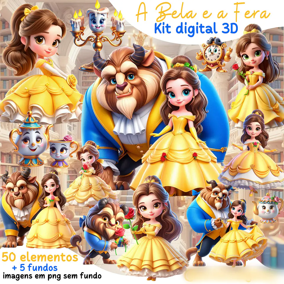 A bela e a Fera 3D- Kit Digital  1