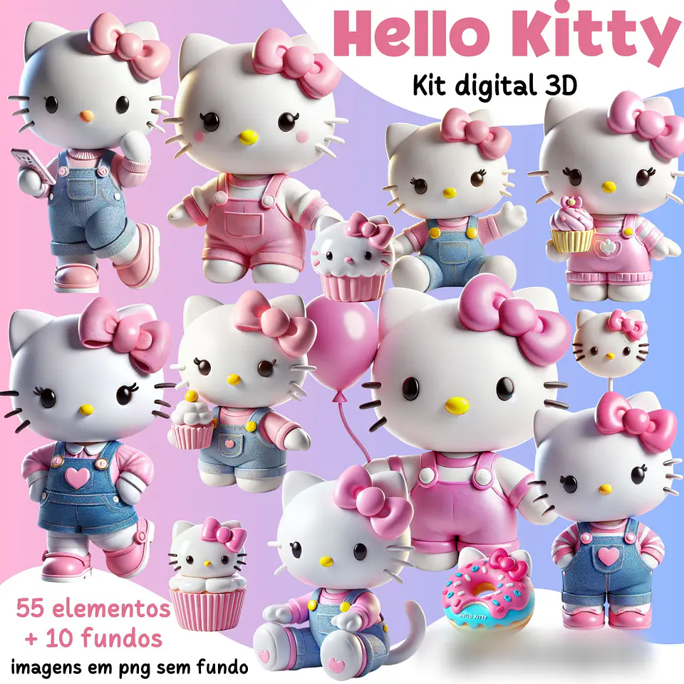  Hello Kitty rosa- Kit Digital  1