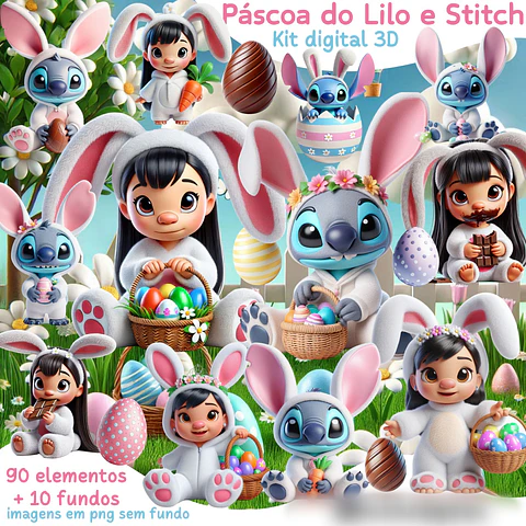   Páscoa Lilo e Stitch- Kit Digital  