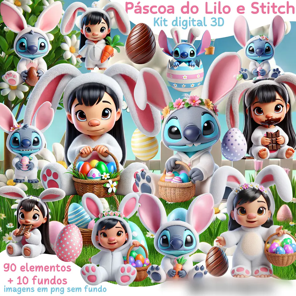   Páscoa Lilo e Stitch- Kit Digital   1