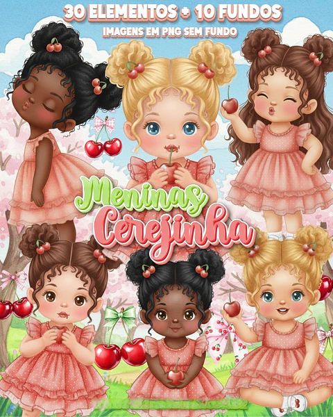 Meninas Cerejinhas- Kit Digital