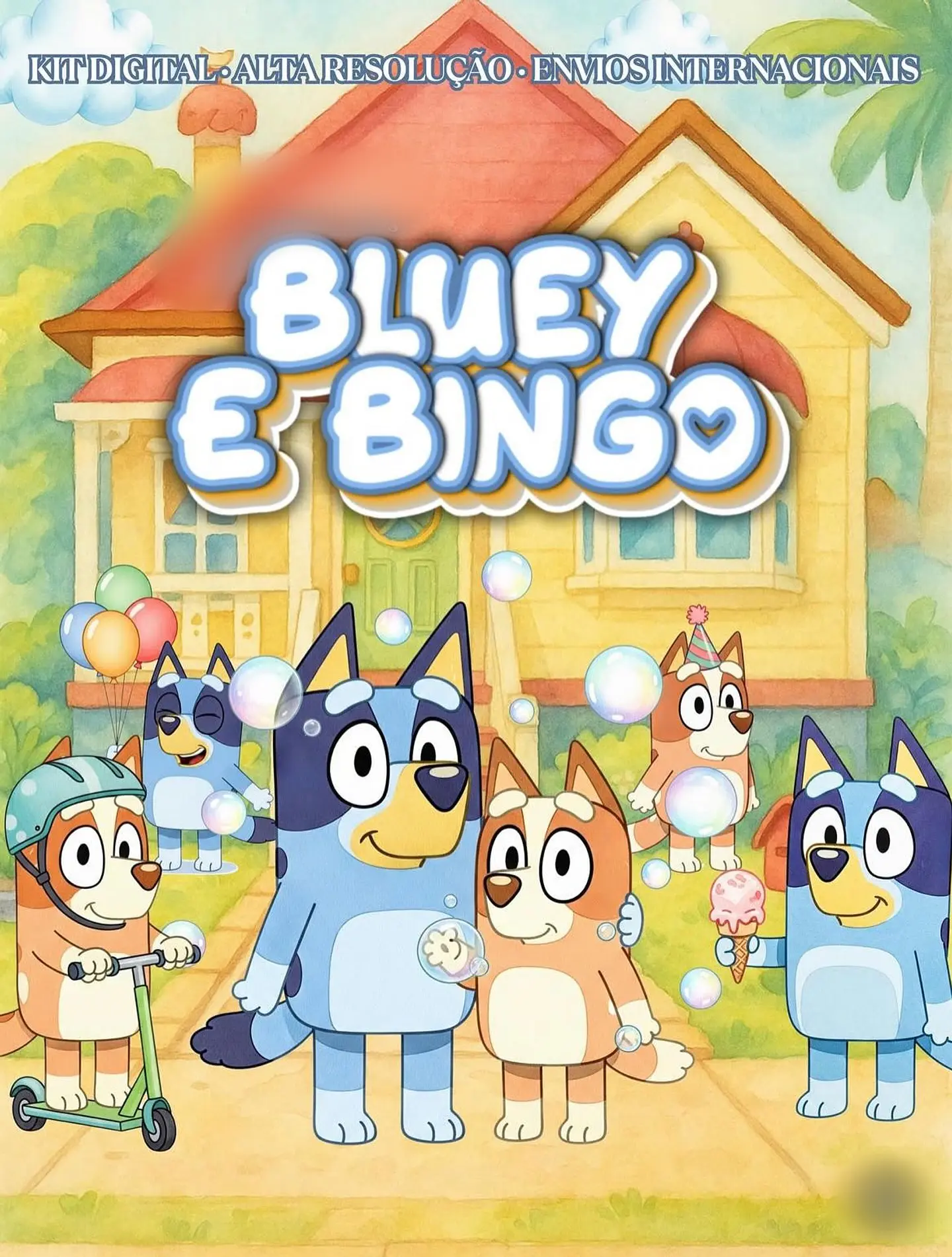 BLUEY E BINGO AQUARELA- Kit Digital   1