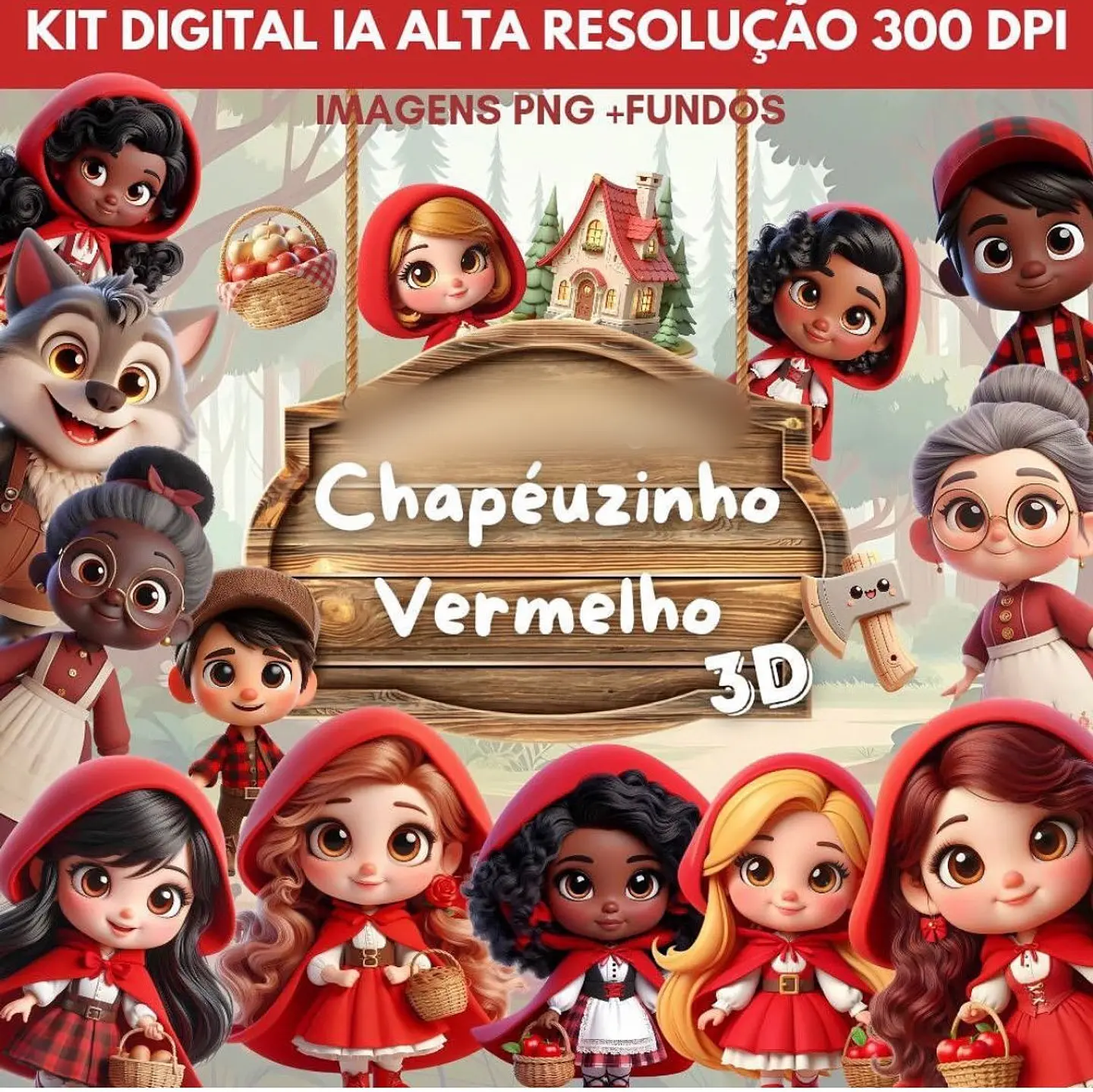 CHAPEUZINHO 3D- Kit Digital   1