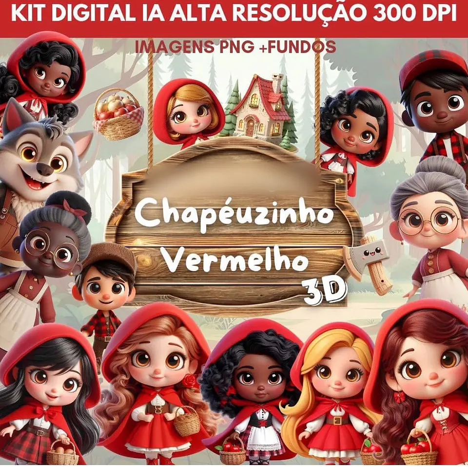 CHAPEUZINHO 3D- Kit Digital   1