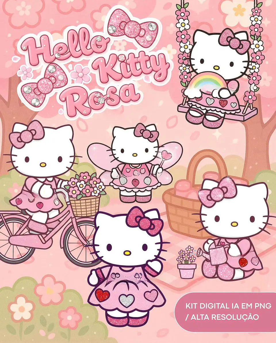 HELLO KITTY ROSA- Kit Digital   1