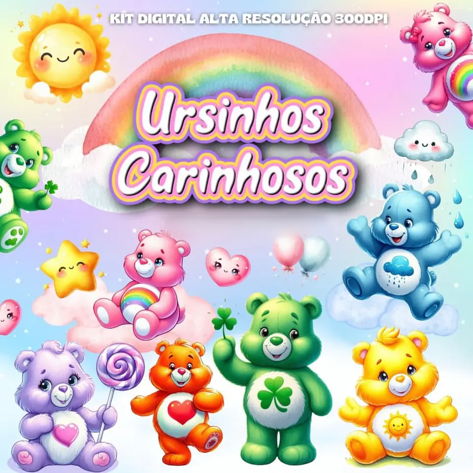 URSINHOS CARINHOSOS AQUARELA- Kit Digital  1
