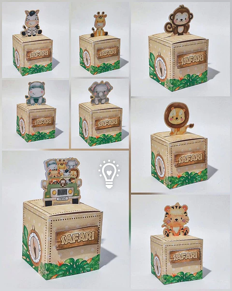 Caixa Cubo Safari - Arquivo de Corte