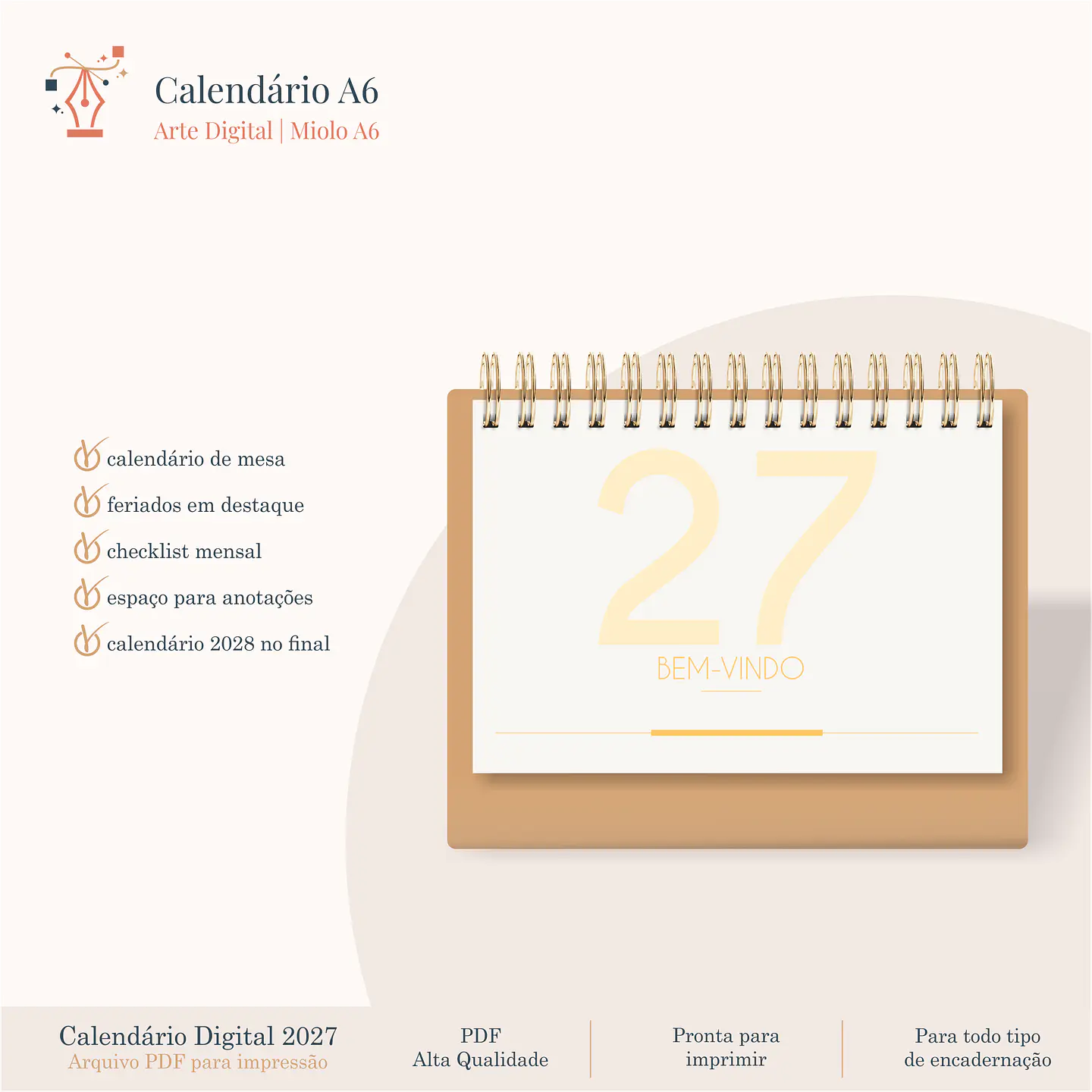 Calendário A6 - Horizontal 2027 3
