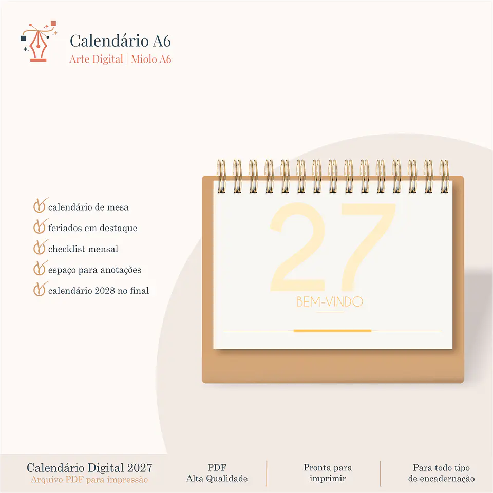 Calendário A6 - Horizontal 2027 3