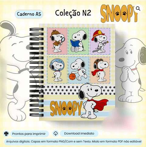 Caderno A5 Snoopy - Encadernação