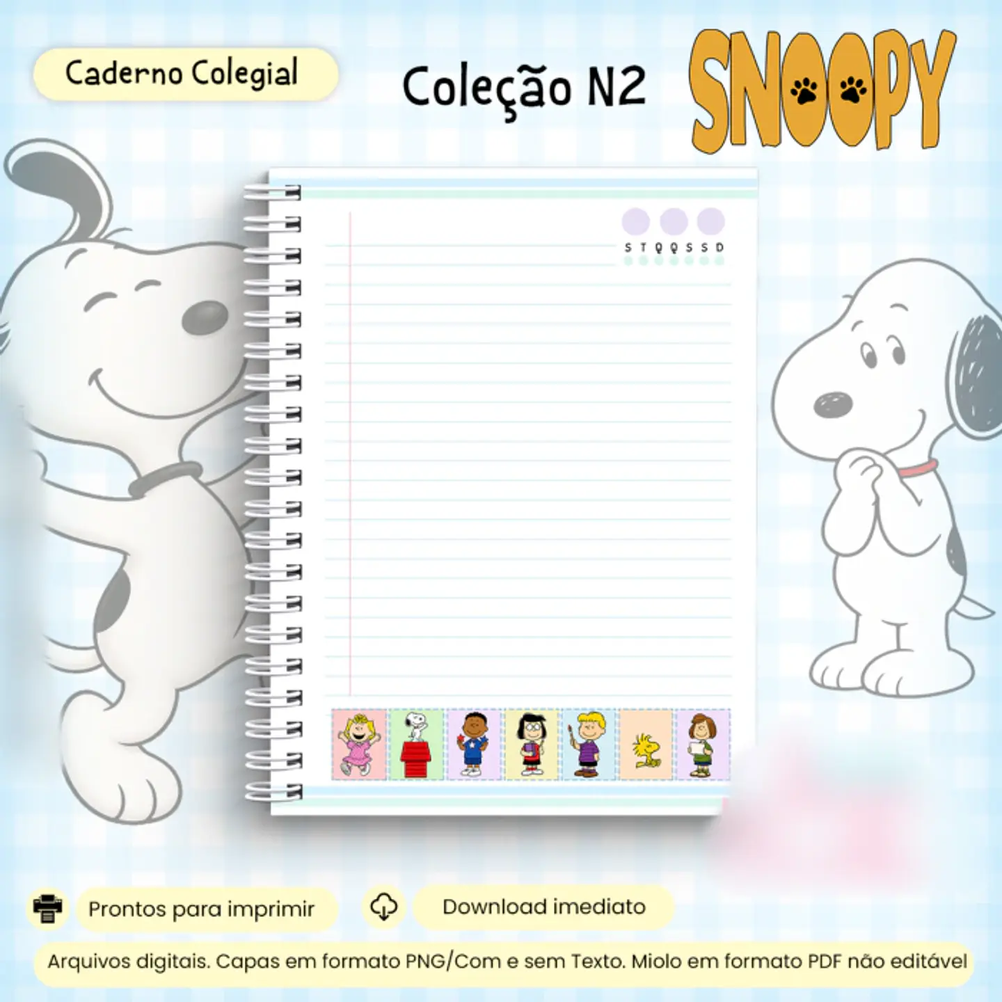 Caderno Colegial Snoopy - Encadernação 2