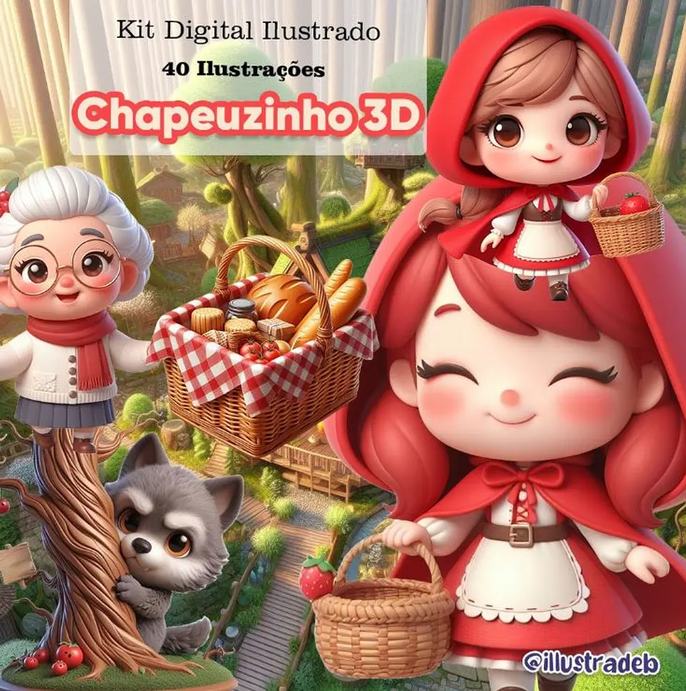 Chapeuzinho Vermelho 3D- Kit Digital     1
