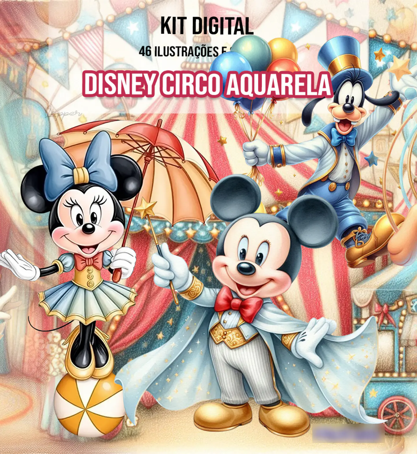 Disney Circo Aquarela- Kit Digital   1