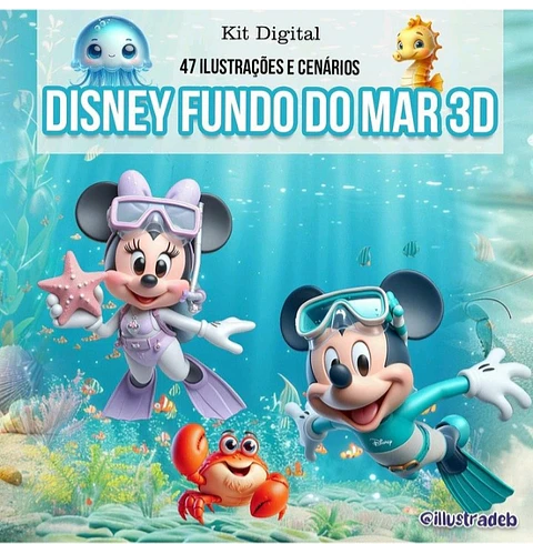 Disney Fundo do Mar 3D- Kit Digital  