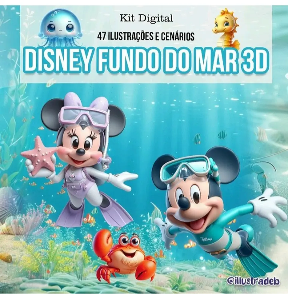 Disney Fundo do Mar 3D- Kit Digital   1