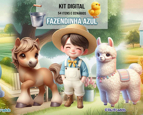 Fazendinha Azul- Kit Digital