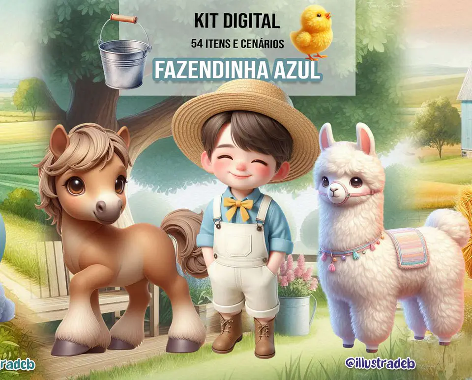 Fazendinha Azul- Kit Digital 1