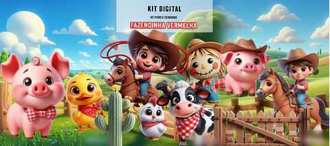 Fazendinha Vermelha- Kit Digital 