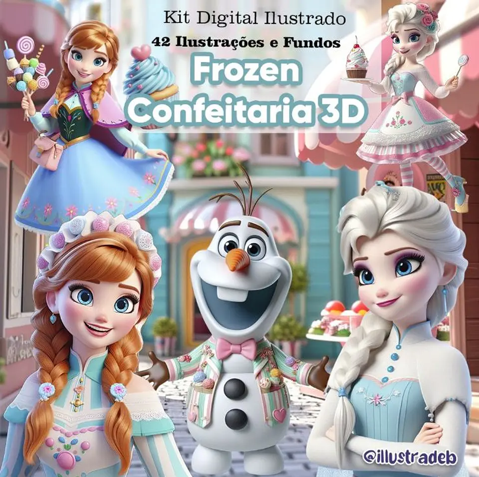 Frozen Doceria 3D- Kit Digital   1