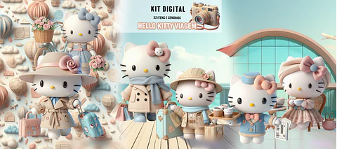 Hello Kitty Viagem- Kit Digital  