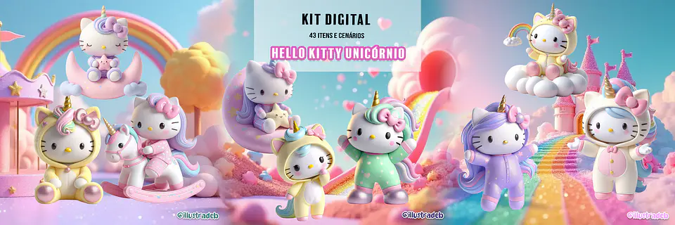 Hello_Kitty_Unicórnio- Kit Digital    1