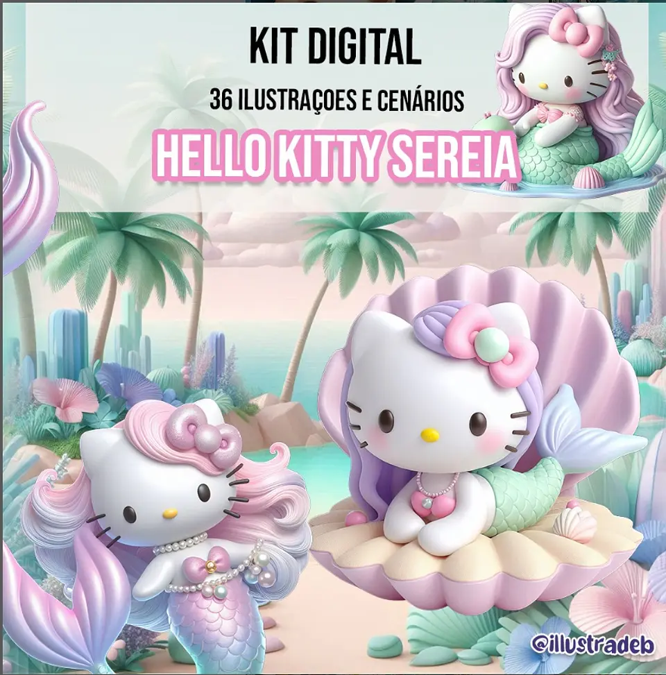 Hello Kitty Sereia- Kit Digital    1