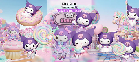  Kuromi Candyland- Kit Digital    