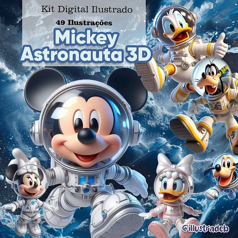 Mickey Astronauta 3D- Kit Digital