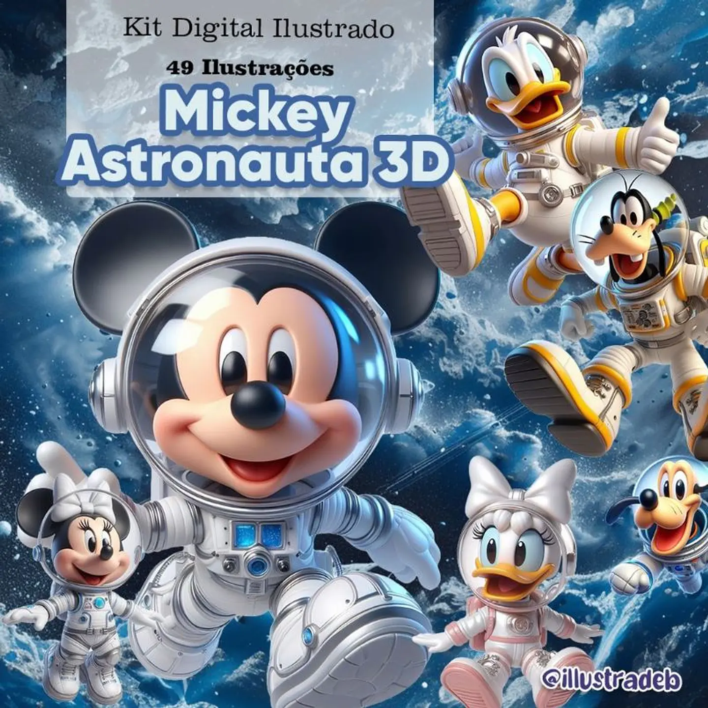 Mickey Astronauta 3D- Kit Digital 1