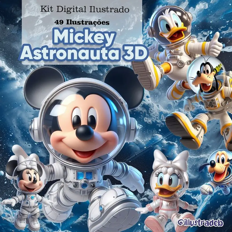 Mickey Astronauta 3D- Kit Digital 1