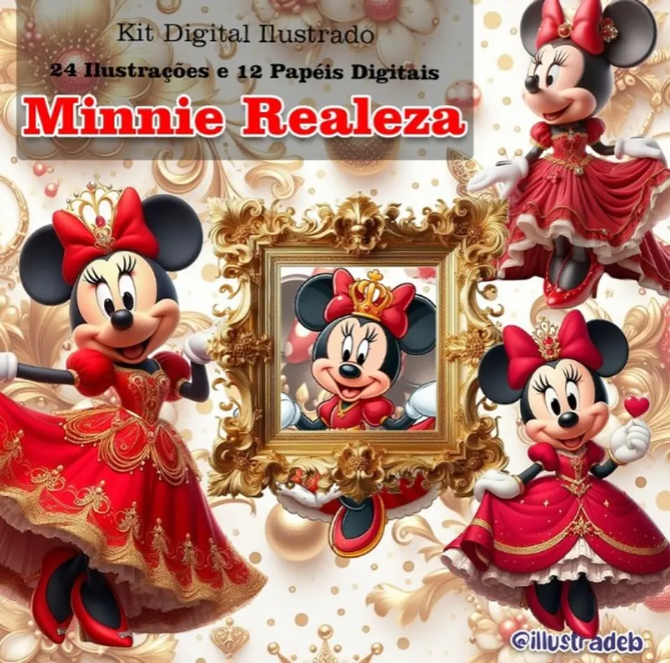 Minnie Realeza Vermelha- Kit Digital    1