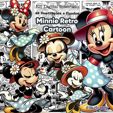 Minnie Retro Cartoon- Kit Digital 