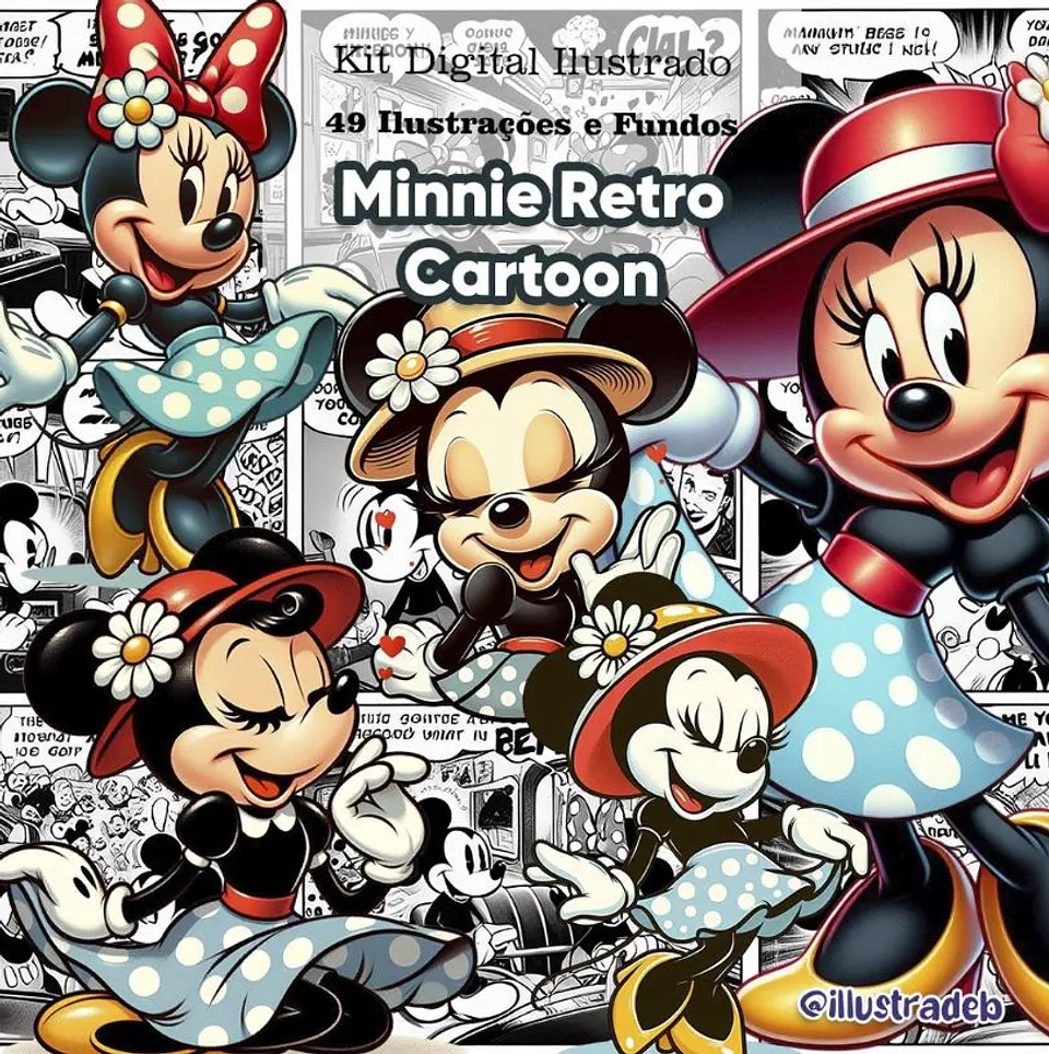Minnie Retro Cartoon- Kit Digital  1
