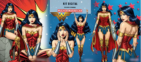 Mulher Maravilha Comic- Kit Digital  