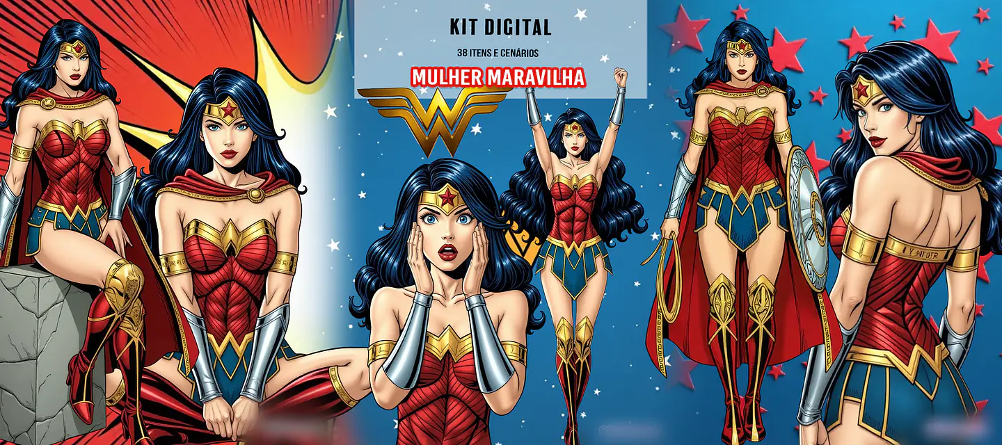 Mulher Maravilha Comic- Kit Digital   1