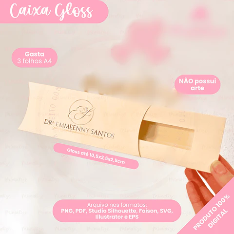 Molde Caixa Gloss - Arquivo de Corte