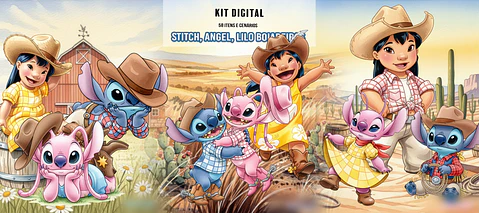 Stitch Lilo e Angel_Boiadeiros- Kit Digital    